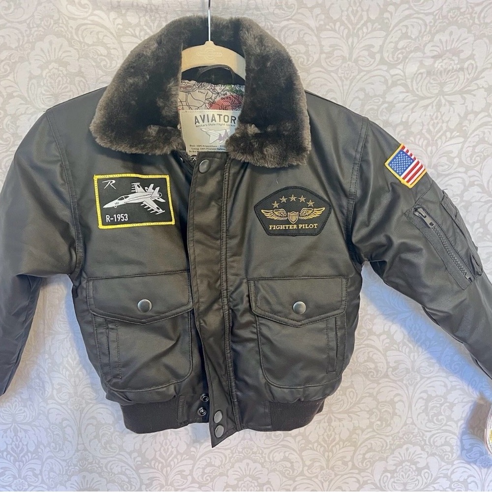 Aviator Kids Fighter Pilot Jacket - Black